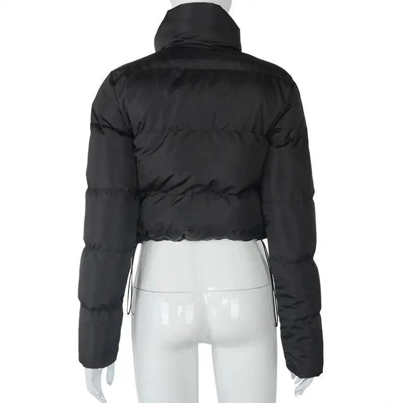 Durable Faux PU Leather Bubble Puffer Winter Warm Jacket Women Coats Long Sleeve Outerwear Zipper Casual Slim jacket Stevvex