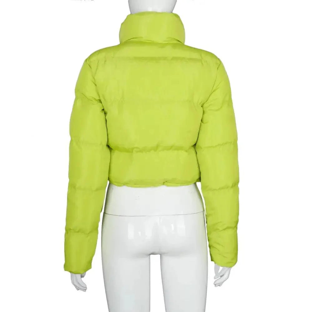 Durable Faux PU Leather Bubble Puffer Winter Warm Jacket Women Coats Long Sleeve Outerwear Zipper Casual Slim jacket Stevvex