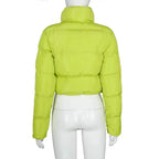 Durable Faux PU Leather Bubble Puffer Winter Warm Jacket Women Coats Long Sleeve Outerwear Zipper Casual Slim jacket Stevvex