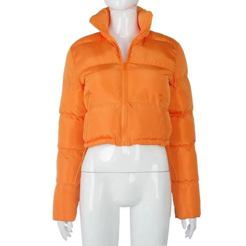 Durable Faux PU Leather Bubble Puffer Winter Warm Jacket Women Coats Long Sleeve Outerwear Zipper Casual Slim jacket Stevvex