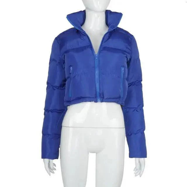 Durable Faux PU Leather Bubble Puffer Winter Warm Jacket Women Coats Long Sleeve Outerwear Zipper Casual Slim jacket Stevvex
