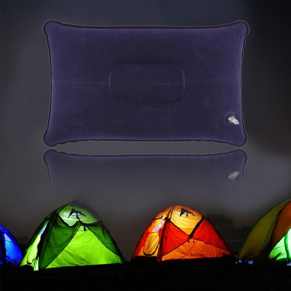 Durable Portable Fold Outdoor Travel Sleep Pillow Air Inflatable Cushion Break Travel Plane Hotel Rest Ultralight Inflatable PVC Nylon Air Pillow Sleep Cushion Travel Bedroom Hiking Beach Car Plane Head Rest Support Pillows Ultralight Inflatable Pillow Stevvex