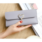 Durable Purses Luxury Love Heart Wallets For Ladies And Girls Smart Money Pocket, Card Holder Female Wallets And Phone Clutch Bag Stevvex