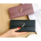 Durable Purses Luxury Love Heart Wallets For Ladies And Girls Smart Money Pocket, Card Holder Female Wallets And Phone Clutch Bag Stevvex