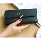 Durable Purses Luxury Love Heart Wallets For Ladies And Girls Smart Money Pocket, Card Holder Female Wallets And Phone Clutch Bag Stevvex