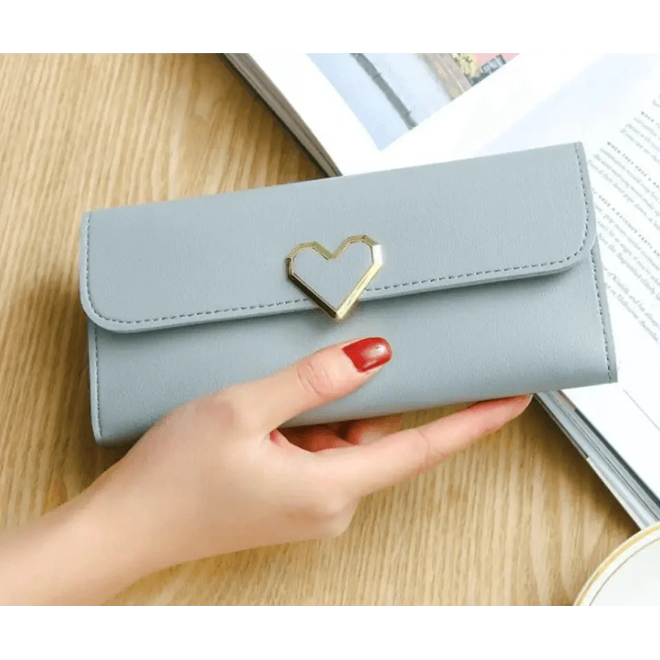 Durable Purses Luxury Love Heart Wallets For Ladies And Girls Smart Money Pocket, Card Holder Female Wallets And Phone Clutch Bag Stevvex