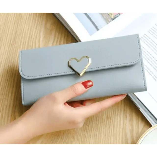 Durable Purses Luxury Love Heart Wallets For Ladies And Girls Smart Money Pocket, Card Holder Female Wallets And Phone Clutch Bag Stevvex