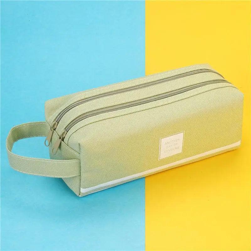 Durable Simple Large Capacity School Stationery Double Layer Case  Students Unique Design High Quality Office Handbag Pencil Case Stevvex
