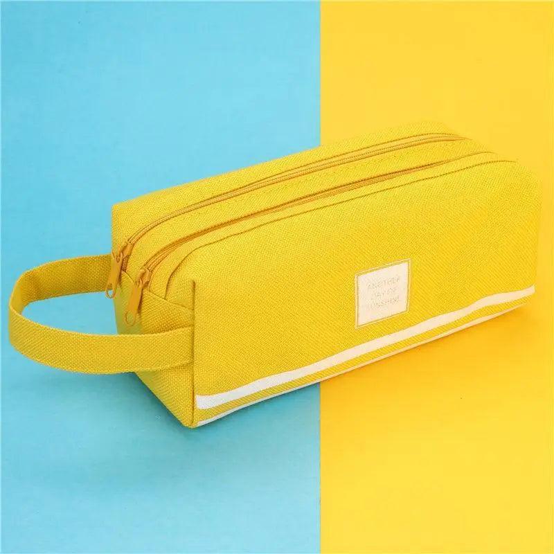 Durable Simple Large Capacity School Stationery Double Layer Case  Students Unique Design High Quality Office Handbag Pencil Case Stevvex
