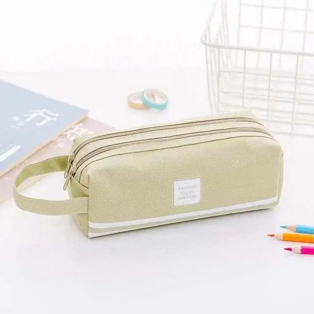 Durable Simple Large Capacity School Stationery Double Layer Case  Students Unique Design High Quality Office Handbag Pencil Case Stevvex