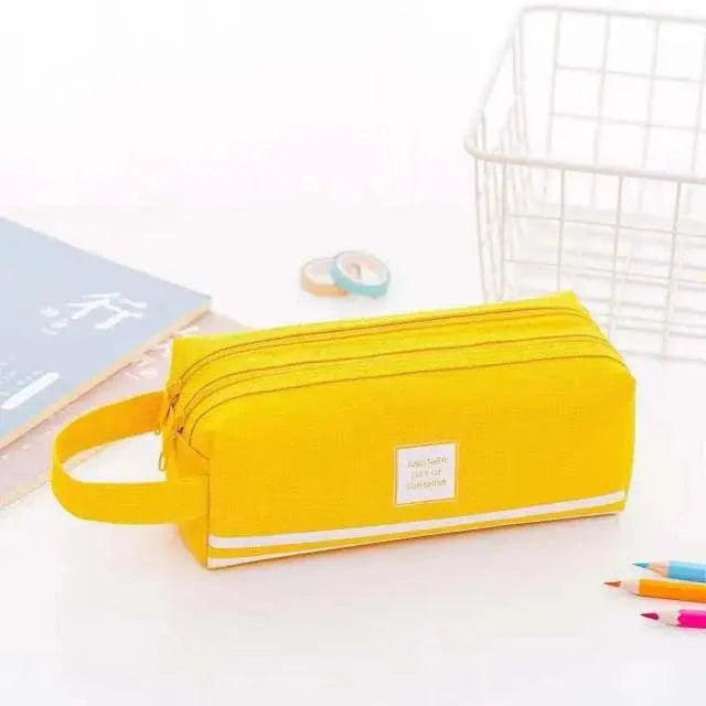 Durable Simple Large Capacity School Stationery Double Layer Case  Students Unique Design High Quality Office Handbag Pencil Case Stevvex
