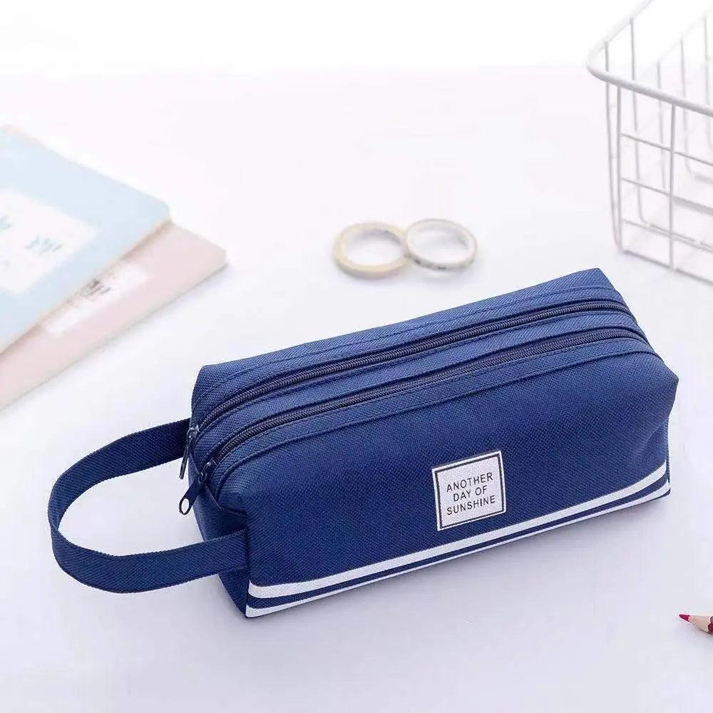 Durable Simple Large Capacity School Stationery Double Layer Case  Students Unique Design High Quality Office Handbag Pencil Case Stevvex