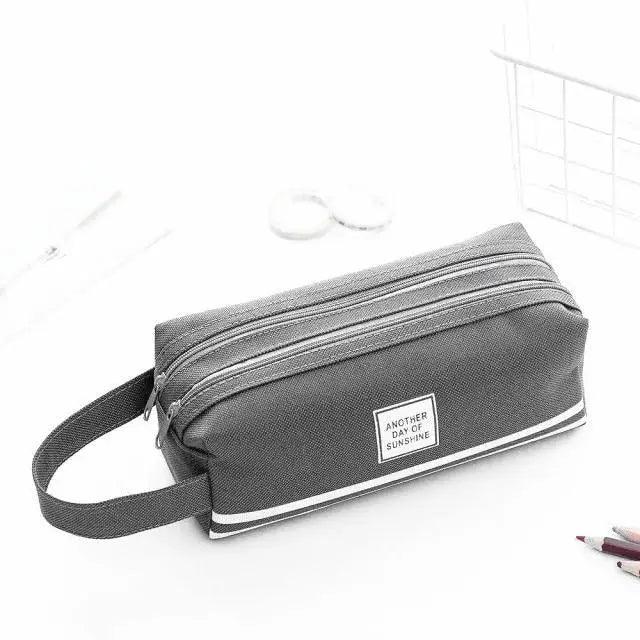 Durable Simple Large Capacity School Stationery Double Layer Case  Students Unique Design High Quality Office Handbag Pencil Case Stevvex
