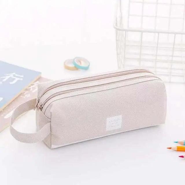 Durable Simple Large Capacity School Stationery Double Layer Case  Students Unique Design High Quality Office Handbag Pencil Case Stevvex