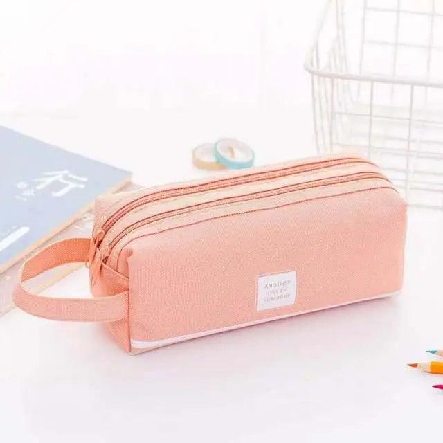 Durable Simple Large Capacity School Stationery Double Layer Case  Students Unique Design High Quality Office Handbag Pencil Case Stevvex