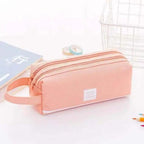 Durable Simple Large Capacity School Stationery Double Layer Case  Students Unique Design High Quality Office Handbag Pencil Case Stevvex