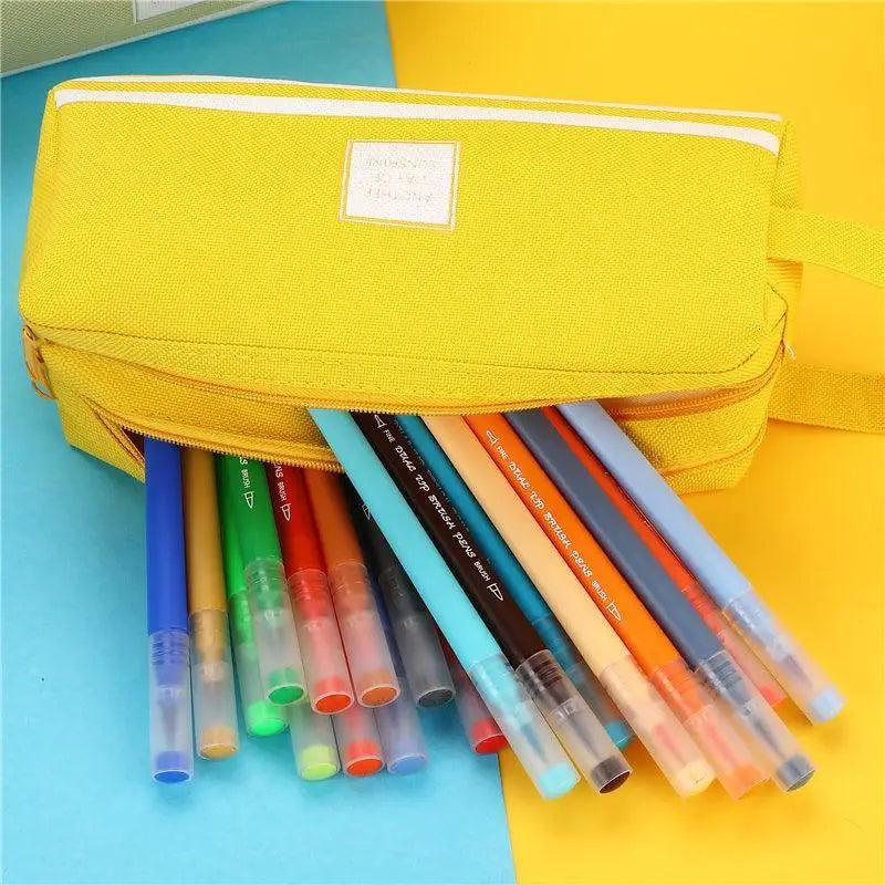 Durable Simple Large Capacity School Stationery Double Layer Case  Students Unique Design High Quality Office Handbag Pencil Case Stevvex