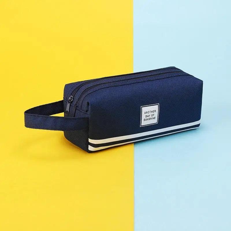 Durable Simple Large Capacity School Stationery Double Layer Case  Students Unique Design High Quality Office Handbag Pencil Case Stevvex