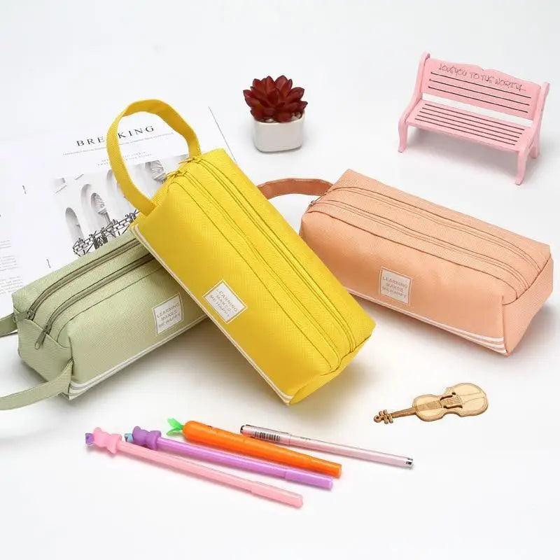 Durable Simple Large Capacity School Stationery Double Layer Case  Students Unique Design High Quality Office Handbag Pencil Case Stevvex