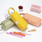 Durable Simple Large Capacity School Stationery Double Layer Case  Students Unique Design High Quality Office Handbag Pencil Case Stevvex