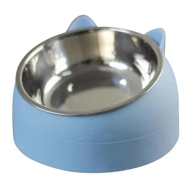 Durable Stainless Steel Cat Small Pet Bowl Easy Clean Cute Cat Feeding Bowls Drinking Water Feeder Tilt Dish For Pets Stevvex