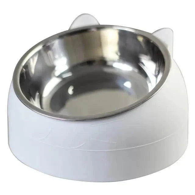 Durable Stainless Steel Cat Small Pet Bowl Easy Clean Cute Cat Feeding Bowls Drinking Water Feeder Tilt Dish For Pets Stevvex