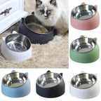 Durable Stainless Steel Cat Small Pet Bowl Easy Clean Cute Cat Feeding Bowls Drinking Water Feeder Tilt Dish For Pets Stevvex