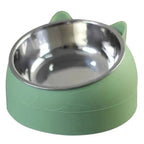 Durable Stainless Steel Cat Small Pet Bowl Easy Clean Cute Cat Feeding Bowls Drinking Water Feeder Tilt Dish For Pets Stevvex