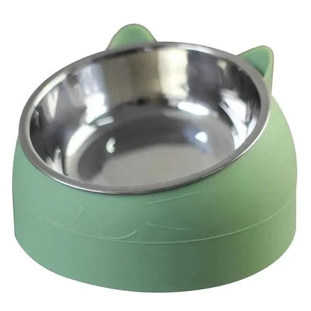Durable Stainless Steel Cat Small Pet Bowl Easy Clean Cute Cat Feeding Bowls Drinking Water Feeder Tilt Dish For Pets Stevvex