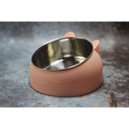 Durable Stainless Steel Cat Small Pet Bowl Easy Clean Cute Cat Feeding Bowls Drinking Water Feeder Tilt Dish For Pets Stevvex
