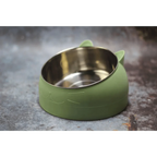 Durable Stainless Steel Cat Small Pet Bowl Easy Clean Cute Cat Feeding Bowls Drinking Water Feeder Tilt Dish For Pets Stevvex