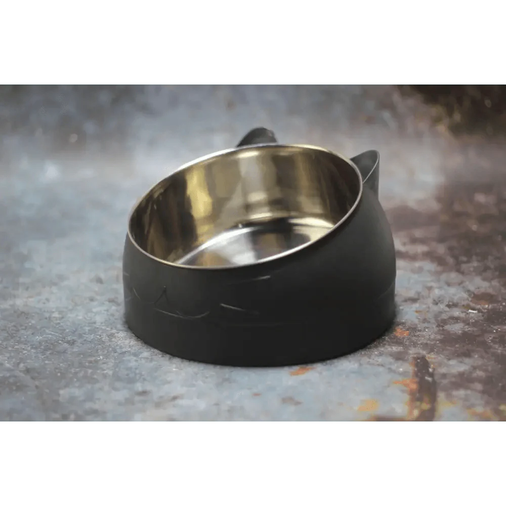 Durable Stainless Steel Cat Small Pet Bowl Easy Clean Cute Cat Feeding Bowls Drinking Water Feeder Tilt Dish For Pets Stevvex