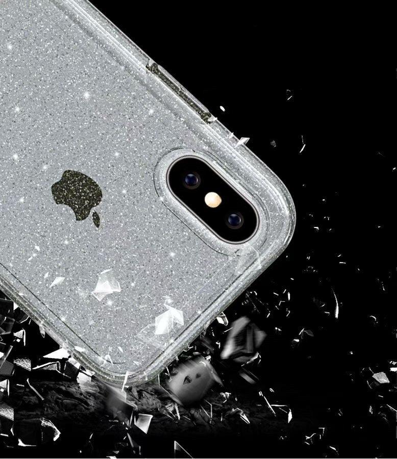 Durable Ultra Hard Shockproof Glitter Transparent Case for iPhone 14 Pro Max 13 12 11 XS XR X 8 7 6 Plus Sparkle Cover Soft Slim Fit All-round Protection Cute Transparent Shiny Star Phone Case for iPhone Stevvex