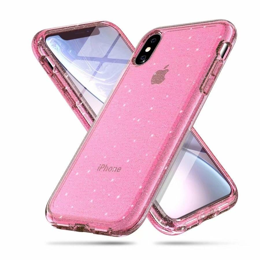 Durable Ultra Hard Shockproof Glitter Transparent Case for iPhone 14 Pro Max 13 12 11 XS XR X 8 7 6 Plus Sparkle Cover Soft Slim Fit All-round Protection Cute Transparent Shiny Star Phone Case for iPhone Stevvex