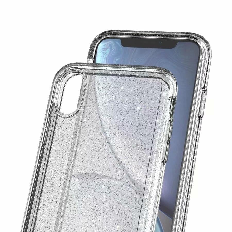 Durable Ultra Hard Shockproof Glitter Transparent Case for iPhone 14 Pro Max 13 12 11 XS XR X 8 7 6 Plus Sparkle Cover Soft Slim Fit All-round Protection Cute Transparent Shiny Star Phone Case for iPhone Stevvex