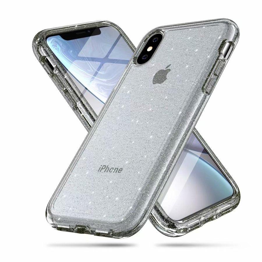 Durable Ultra Hard Shockproof Glitter Transparent Case for iPhone 14 Pro Max 13 12 11 XS XR X 8 7 6 Plus Sparkle Cover Soft Slim Fit All-round Protection Cute Transparent Shiny Star Phone Case for iPhone Stevvex