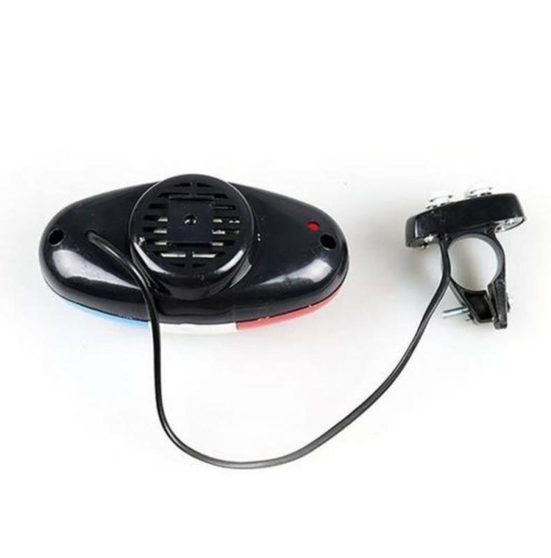 Durable Waterproof Multifunction Cycle Lamp 4 Loud Siren Sound Trumpet Police 6 LED Light Electronic Siren Bike Bell Battery Bike Bicycle Police Strobe Blue Red Bicycle Safety Light Loud Siren Sound Cycling Horn Bells Stevvex