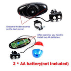 Durable Waterproof Multifunction Cycle Lamp 4 Loud Siren Sound Trumpet Police 6 LED Light Electronic Siren Bike Bell Battery Bike Bicycle Police Strobe Blue Red Bicycle Safety Light Loud Siren Sound Cycling Horn Bells Stevvex