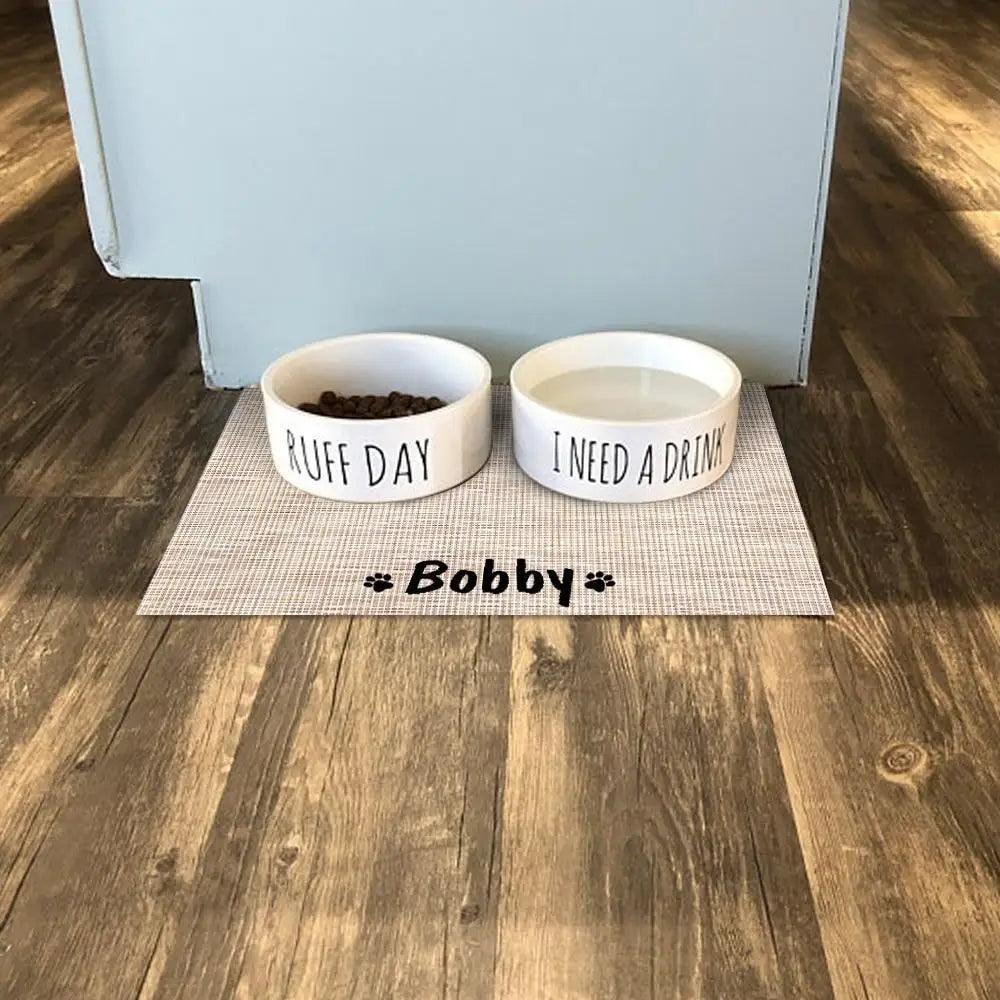 Durable Waterproof Pet Feeding Mat Water Cushion Non- Slip Personalized Pet Mat For Dog Cat Bowl Drinking Feeding Mat Stevvex
