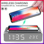 LED Alarm Clock QI Wireless Charger Pi-Mart
