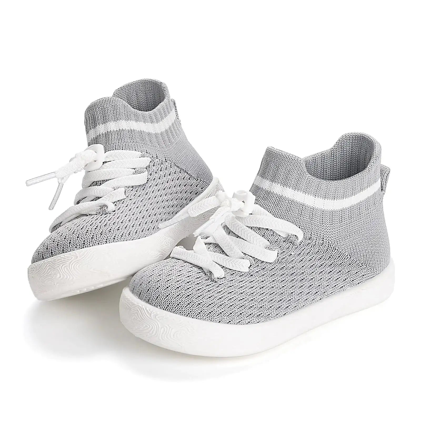 Fahrerliebe Toddler Shoes Boy Barefoot Shoes Wide Kids Lightweight Sock Sneakers Tennis Walking Running Shoes Slip on Shoes Grey Size 7
