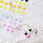 Dynamic Heart 3D Nail Stickers Holographic Adhesive Sliders Gradient Nail Art Accessories Flashing Heart Decals Tattoos Kids Nails Art Decoration Nail Strips Shiny French Tip Guides Stickers French Nail Stickers Form Fringe Guides Stevvex