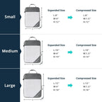 Compression Packing Cubes for Travel, Packing Cubes Compression Travel Essentials, Compressible Packing Cubes Travel Organizers for Carry-on Luggage Suitcase Grey 3pcs Pi-Mart