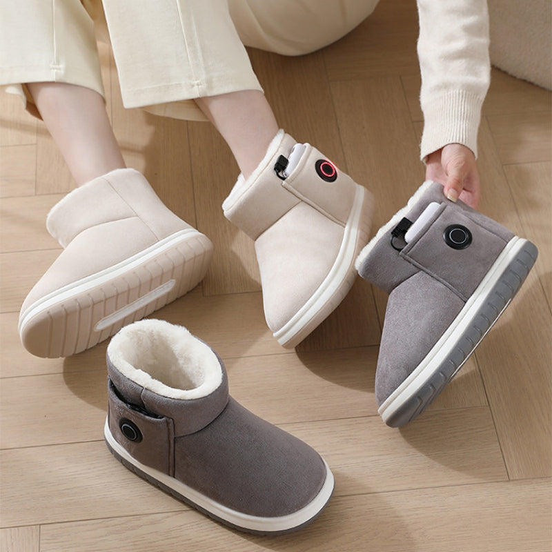 Electric Heating Shoes Rechargeable Foot Warmer Artifact Heating Home Shoes Winter Warm Temperature Regulating Cotton Shoes Pi-Mart