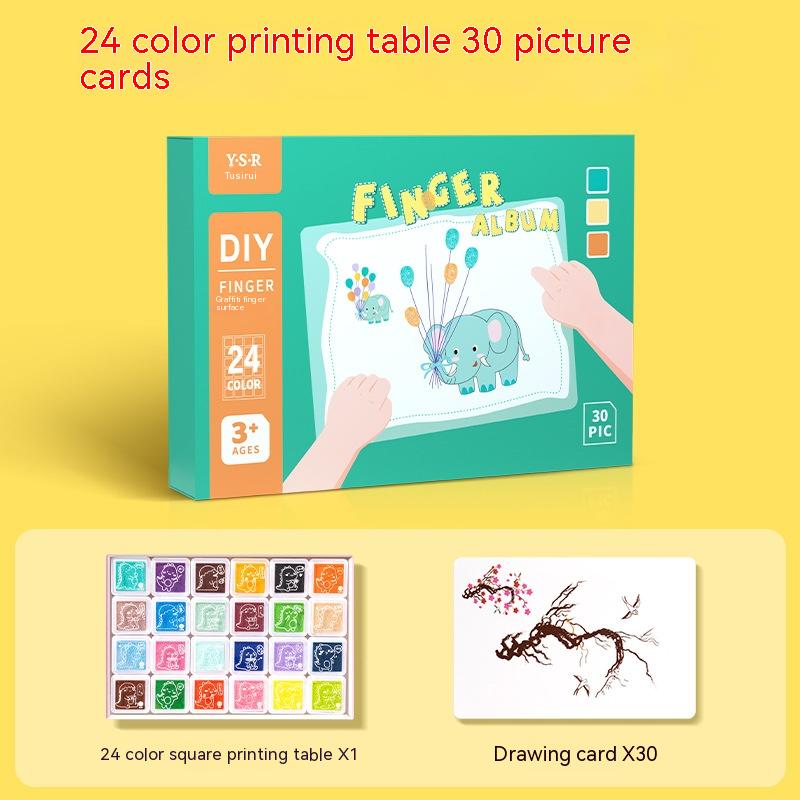Washable Non-toxic Kindergarten Paint Hand Palm Painting Stamp Pad Graffiti Painting Toy Pi-Mart