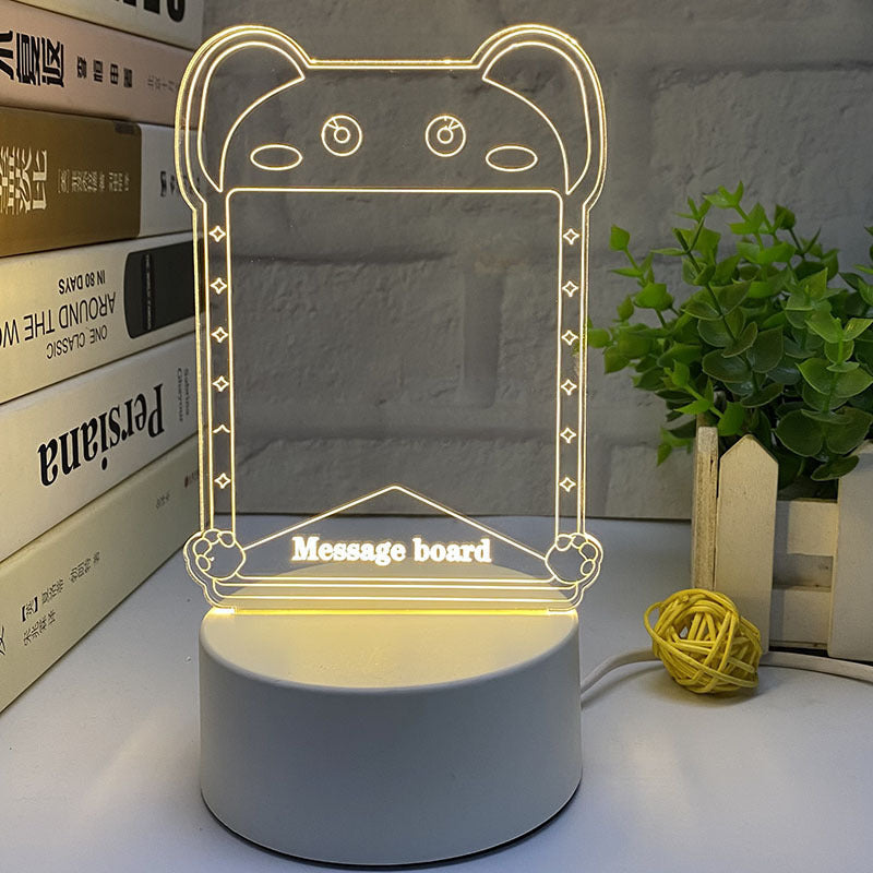 3d Small Night Lamp Desktop Luminous Note Board Pi-Mart