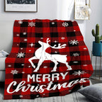 1pc Christmas Elk Blankets, Luxury Cozy Warm Flannel Fleece Throw Blanket, Black Bedspread For Couch Chair Bed Sofa Travel Lootquake LLC
