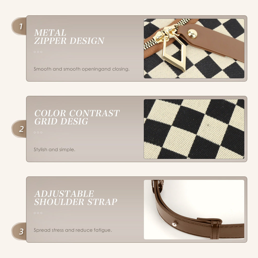 Small Crossbody Versatile Checkerboard Chest Bag – Fashion Plaid Waist Bag, Stylish Messenger Bag & Fanny Pack for Everyday Use - SJB-DIAMOND ELITES