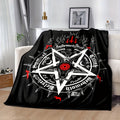 1pc, sheep Head Satan Printed Flannel Blanket, Soft Casual Warm Blanket, Multi-purpose Office Throw Blanket, Outdoor Camping Travel Blanket Multi-purpose Gift Blanket for All Season Lootquake LLC