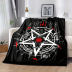 1pc, sheep Head Satan Printed Flannel Blanket, Soft Casual Warm Blanket, Multi-purpose Office Throw Blanket, Outdoor Camping Travel Blanket Multi-purpose Gift Blanket for All Season Lootquake LLC